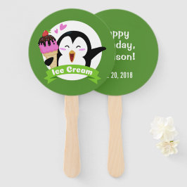 Aangepaste set van Ice Cream Penguin-ventilator Handwaaier