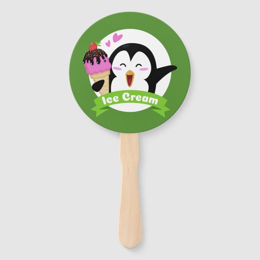 Aangepaste set van Ice Cream Penguin-ventilator Handwaaier (Voorkant)