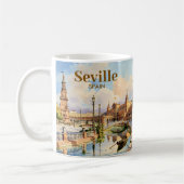 Aangepaste Sevilla Spanje Plaza de Espana Aquarel Koffiemok (Links)