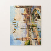 Aangepaste Sevilla Spanje Plaza de Espana Aquarel Legpuzzel (Verticaal)