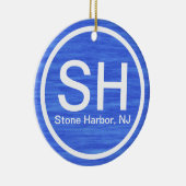 Aangepaste SH NJ Stone Harbour New Jersey Beach Keramisch Ornament (Rechts)