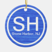Aangepaste SH NJ Stone Harbour New Jersey Beach Keramisch Ornament (Voorkant)
