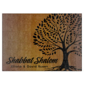 Aangepaste Shabbat Shalom Etz Chayim Tree Challah Snijplank (Voorkant)