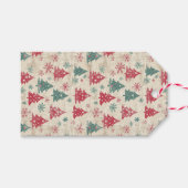 Aangepaste Shabby Chic Vintage kerstboom Cadeaulabel (Voorkant (Horizontaal))