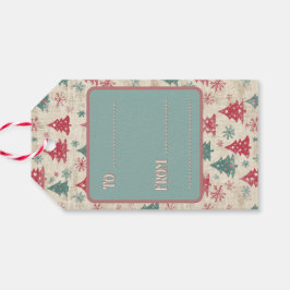 Aangepaste Shabby Chic Vintage kerstboom Cadeaulabel