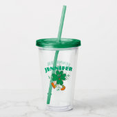 Aangepaste Shamrock, Gepersonaliseerde voornaam St Acryl Drinkbeker (Achterkant)