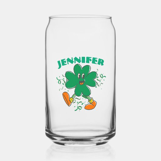 Aangepaste Shamrock, Gepersonaliseerde voornaam St Blikvorm Glas (Voorkant)