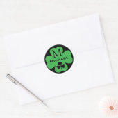 Aangepaste Shamrock met Monogram en Naam Ronde Sticker (Envelop)
