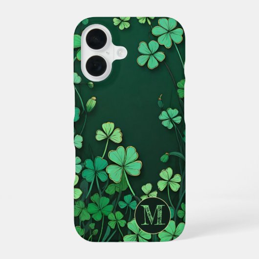 Aangepaste Shamrock Weide iPhone 16 Hoesje (Achterkant)