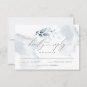Aangepaste Shelby RSVP Waterverf Foliage Dusty Blu Kaartje (Voorkant)