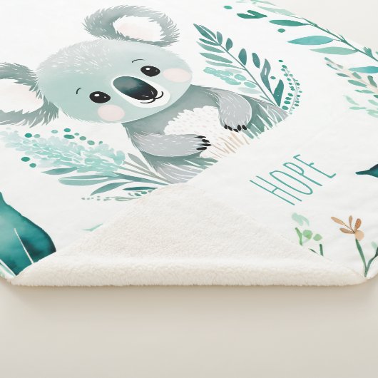 Aangepaste Sherpa Baby Deken - Boho Koala Design (3/4)
