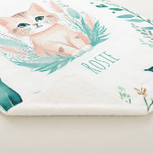 Aangepaste Sherpa Babydeken - Boho Kitten Design Deken (3/4)