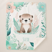 Aangepaste Sherpa Babydeken - Boho Otter Design Deken (Voorkant)