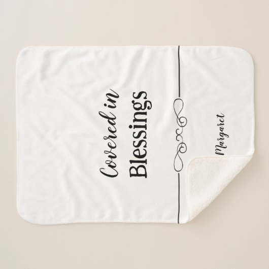 Aangepaste Sherpa-deken met naam en bericht Sherpa Deken (Voorkant (horizontaal))