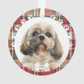 Aangepaste Shih Tzu-hond huisdier foto kerstvakant Ornament (achterkant)