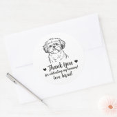 Aangepaste Shih Tzu-hond trouwsticker Ronde Sticker (Envelop)
