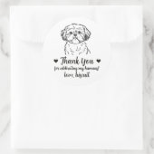 Aangepaste Shih Tzu-hond trouwsticker Ronde Sticker (Tas)