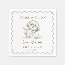 Aangepaste Shih Tzu Huwelijksschets Minimalistisch