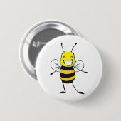 Aangepaste Shirten : Happy Bee-Shirten Ronde Button 5,7 Cm (Voorkant /achterkant)