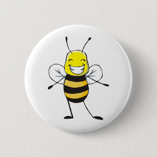 Aangepaste Shirten : Happy Bee-Shirten Ronde Button 5,7 Cm