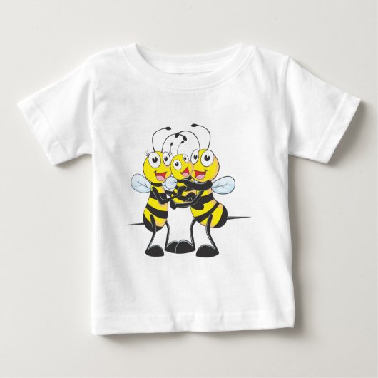 Aangepaste Shirten : Happy Dad Baby Bijen Shirten (Voorkant)