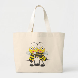 Aangepaste Shirten : Happy Dad Baby Bijen Shirten Grote Tote Bag
