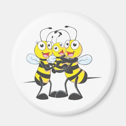 Aangepaste Shirten : Happy Dad Mom Baby Bee Shirte Magneet (Voorkant)