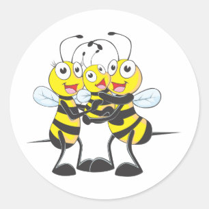Aangepaste Shirten : Happy Dad Mom Baby Bee Shirte Ronde Sticker