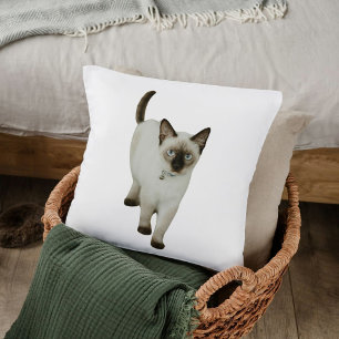 Aangepaste Siamese Cat Chic Gift Decor Sjabloon Kussen
