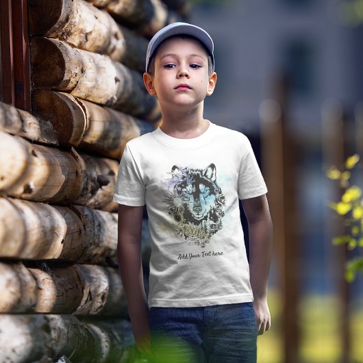 Aangepaste siberiaanse Husky Animal Art | Blauw Pa T-shirt