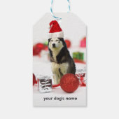 Aangepaste Siberische Husky Christmas Ornament cad Cadeaulabel (Achterkant)