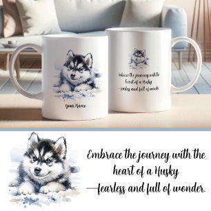 Aangepaste Siberische Husky Mok met Inspirerend Qu