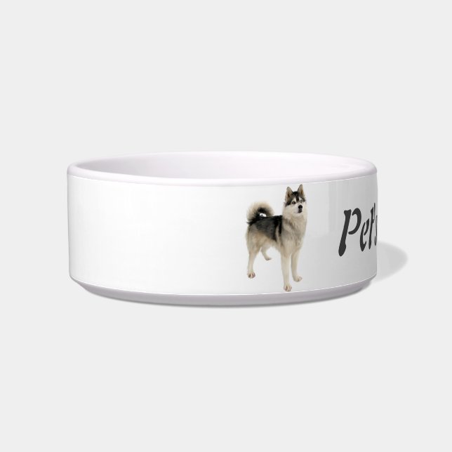 Aangepaste Siberische Husky Pet, Hond Voerbakje (Links)
