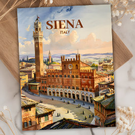 Aangepaste Siena Italië Reizen Vintage Piazza del  Briefkaart