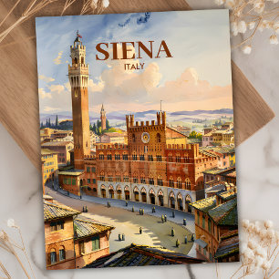 Aangepaste Siena Italië Reizen Vintage Piazza del  Briefkaart