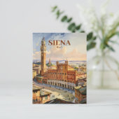 Aangepaste Siena Italië Reizen Vintage Piazza del  Briefkaart (Staand voorkant)