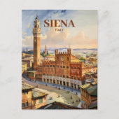 Aangepaste Siena Italië Reizen Vintage Piazza del  Briefkaart (Voorkant)