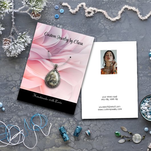 Aangepaste sieraden profielkaart visitekaartje