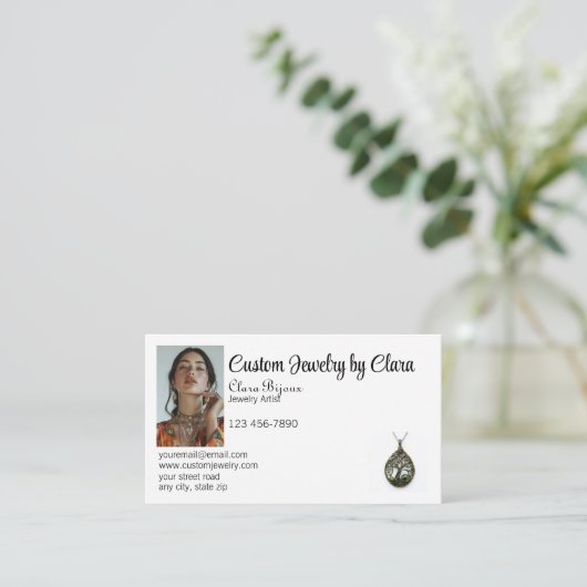 Aangepaste sieraden visitekaartje (Staand voorkant)