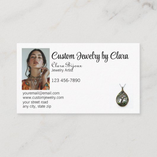 Aangepaste sieraden visitekaartje (Voorkant)