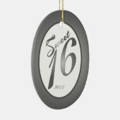 Aangepaste sierbloem 16 zilver keramisch ornament (Rechts)