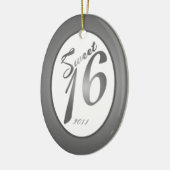 Aangepaste sierbloem 16 zilver keramisch ornament (Links)