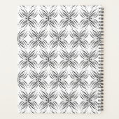 Aangepaste sierlijke vlinder zwart wit ontwerp planner (Achterkant)