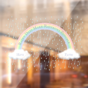 Aangepaste signaalstraal en vloeiende witte wolken raamsticker