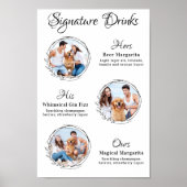 Aangepaste Signature Drankjes 3 Foto Hond Dier Huw Poster (Voorkant)
