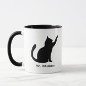 Aangepaste silhouet Kat Liefhebber Mok (Links)