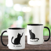 Aangepaste silhouet Kat Liefhebber Mok