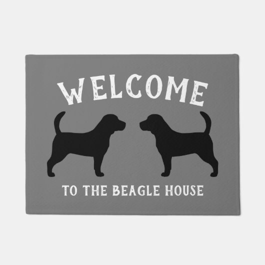 Aangepaste silhouetten van Beagle-hondenras Deurmat (Voorkant)