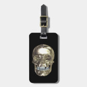 Aangepaste Silver Chrome Skull Bagagelabel (Voorkant verticaal)