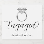 Aangepaste Silver Diamond Verloving Ring Sparkling Wijnetiket (Enkel label)